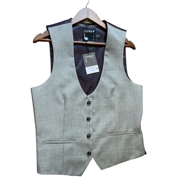 TOPMAN vest beige size 38 NWT - Picture 2 of 6